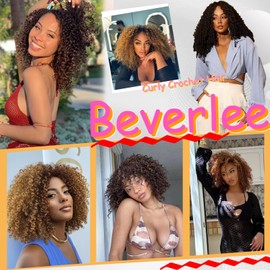 Beverlee Beverlee kinky crochet hair 12 Inch Crochet Hair Curly 8 Packs Micro Twist Kinky Curly Crochet Hair Yanky Twist Crochet Hair Synthetic Wavy Pre Looped Crochet Hair for Black Women
