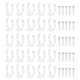 MECCANIXITY T8 U Clips Holder Bracket for LED Light Bulb Mounting Bracket Support Plastic Fluorescent Tube Holder with Screws, Clear Pack of 25