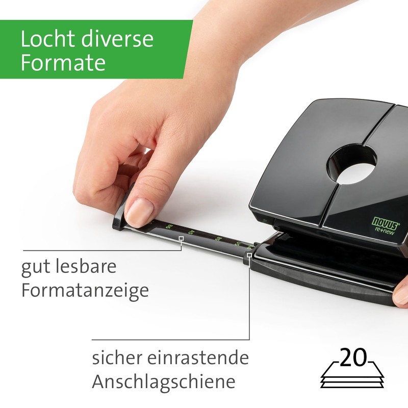 Novus B 220 re+new Hole Punch (Plastic Top Made from