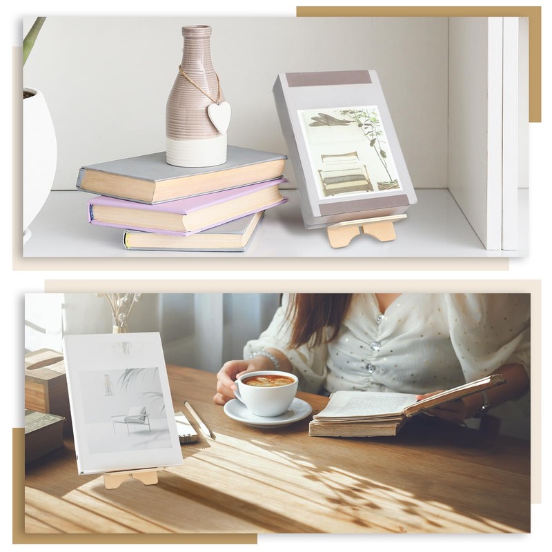 4 Pack Wooden Book Stand for Display Book Holder Easel