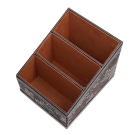 COHEALI Leather Storage Box Pu Remote Holder Desk Organizer Home Storage Sundries