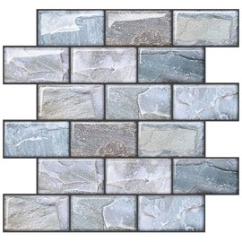 Uoisaiko 10 Sheets Peel and Stick Tile Backsplash for Kitchen Wall Tile, Self Adhesive Brick Backsplash Subway Tile Backsplash, Stick on Tiles Kitchen Backsplash 10"x10.6"