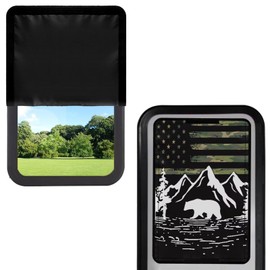 Whosucclay American Flag Mountain Print RV Door Window Shade Universal Travel Trailer Sun Shade 17.3" x 26" Inches RV Blackout Shades Sunproof Keep Car Cool