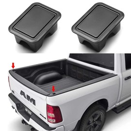 TXWWXT Bed Rail Stake Pocket Covers Fit for Dodge RAM 1500 2019 2020 2021 2022 2023 2024 2025 2026 Truck Accessories Caps Rear Holes Plugs Covers Black 2Pcs