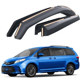 Goodyear Shatterproof in-Channel Window Deflectors for Toyota Sienna 2011-2020, Rain Guards, Window Visors for Cars, Vent Deflector, Car Accessories, 4 pcs - GY007926