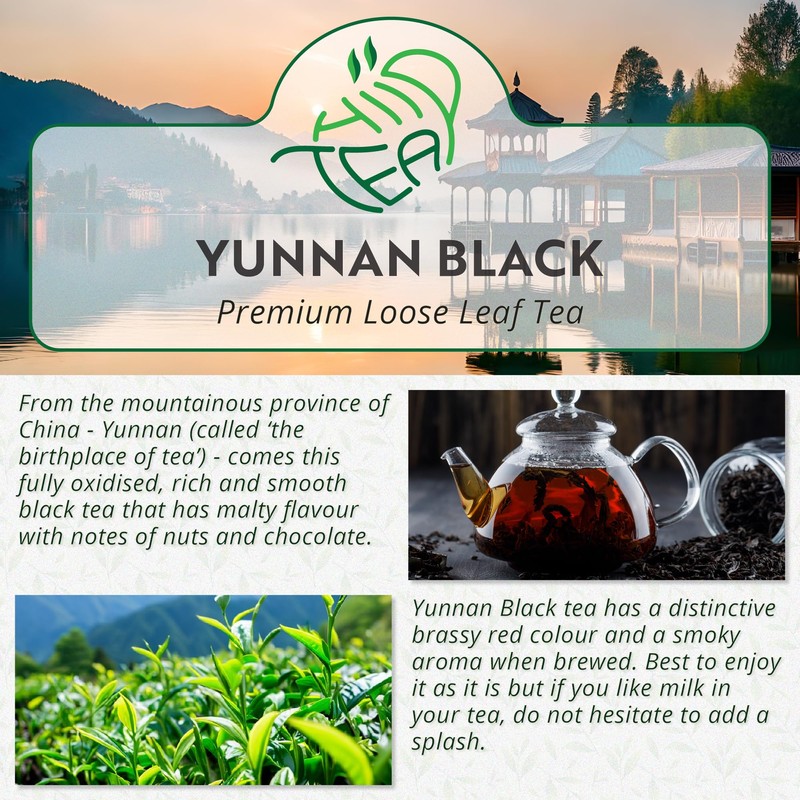 Yunnan Black Premium Loose Leaf Tea (Black, 300g)