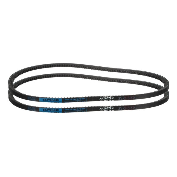sourcing map 2pcs 3VX355 Rubber V-Belt, Raw Edge Cogged Industrial