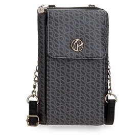 Pepe Jeans Megan Shoulder Bag Small Black 11 x 20 x 4 cm Faux Leather, Black/White, One Size, Small Crossbody Bag