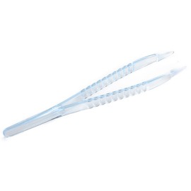 LUERFLEX Disposable Sterile Forceps Tweezers 5inch 125mm Length Individually Wrapped Transparent White Pack of 12
