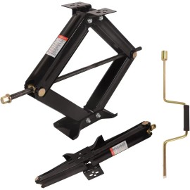6500 Lbs 2Pcs Scissor Jacks Set Leveling RV Trailer Camper Stabilizer for Trucks Cars MPVs Seda Handle RV Components Systems"LBS: 6500LBS