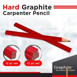 GRAPHITE Hard Lead Carpenter Pencil #2 Lumber Pencil (1) Pack of 12 PCS - Industrial Pencil Wood Flooring Marker for Wood Working Tools Marking & Concrete Marking - Neon Yellow