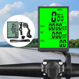 Road Bike Computer | Accurate Biking Speedometer - Waterproof Wired Bike Computer for Commuting, Touring, Mountain, Exercise, Training, Outdoors