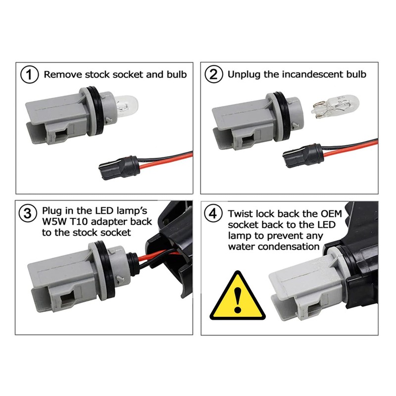 iJDMTOY 4pc Set Black-Out Dark Lens Front/Back Full LED Side