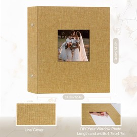 Artmag Fabric Photo Album 4x6 1000 Large Capacity for Family Wedding Anniversary Linen Album Holds 1000 Horizontal and Vertical Photos (1000 Pockets, Khaki)
