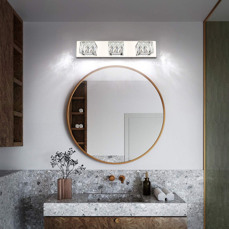 ZUZITO LED Dimmable Bathroom Vanity Lighting Fixtures Modern Crystal Vanity