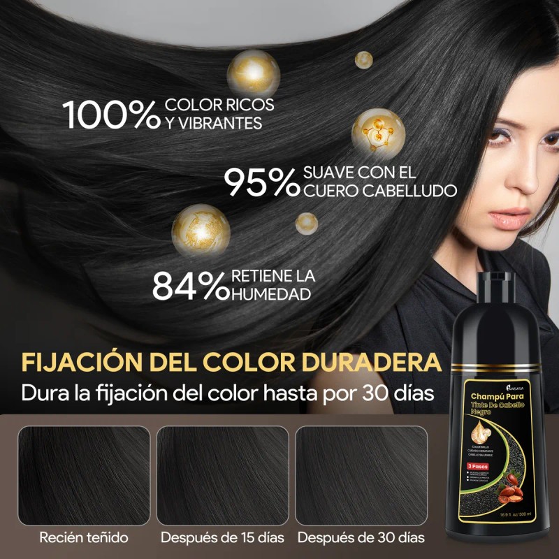 Shampoo Con Tinte 15min Cubre Canas Contiene Aceite De Argn