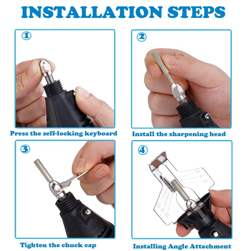 YUENTOEN 20Pcs Chainsaw Sharpening Attachment Kit with Angle Guide and