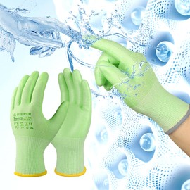 Schwer 12 Pairs Gardening Gloves, Water-based PU Coating, Ultimate Environmental Safety, Comfortable and Breathable Garden Gloves for Men and Women, Working Gloves for DIY, Outdoor Activities, M
