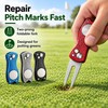 4 Pack Golf Divot Repair Tool Set - Foldable Metal