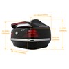 KUAFU 40L Universal Motorcycle Trunk w/Taillight & Backrest Compatible with