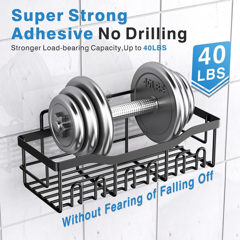 EUDELE Adhesive Shower Caddy, 5 Pack Rustproof Stainless Steel Bath