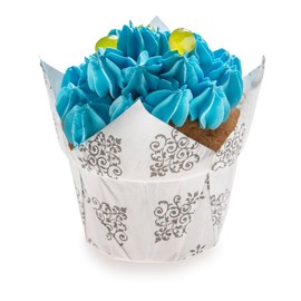 Panificio Premium 1.2-oz Baking Cups: Regular-Petal Paper Baking Cups Perfect for Muffins, Cupcakes or Mini Snacks - Vintage Floral Design - Disposable and Recyclable - 200-CT