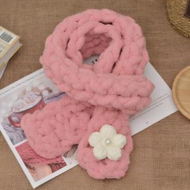 Duscdesp 2 Pack Chunky Yarn for Hand Knitting,240g Super Chunky Yarn for Crochet,Thick Wool Yarn,Chenille Chunky Blanket Yarn for Hats Scarf Blankets Cushion Cat Bed(Light Pink)