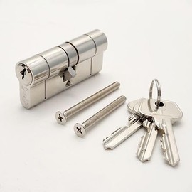 TSS - TS007 High Security - Twin Cam Euro Cylinder - 35/35mm - Split Cam to Suit Banham 363 Type Mortice Lock Case. Supplied with 3 Keys - British Standard (Chrome)