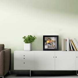 GraduationMall 8x8 3D Black Shadow Box Frame Deep Display Box with Linen Back,Ideal for Memorabilia Pictures Flowers Medals Tickets,Tabletop and Wall Hanging