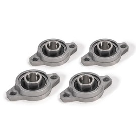XIKE 4 Pcs KFL002 Mounted Pillow Block Bearings Bore 15mm/0.59inch Zinc Alloy Plummer Flanged Bearing，Cast Iron Self-Alignment Bearing for 3D Printer and More.