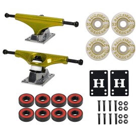 Core Hollow Lightweight Skateboard Trucks 8.0" + 53mm Spitfire Burners Wheels, ABEC 5 Bearings