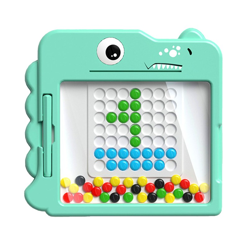 Magnetic Doodle Board Dinosaur Shape Dust Free Dot Art Preschool
