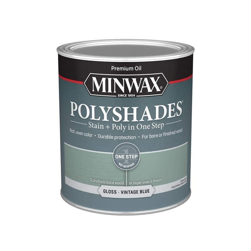 Minwax Polyshades Semi-Transparent Gloss Vintage Blue Stain/Polyurethane Finish 1 qt
