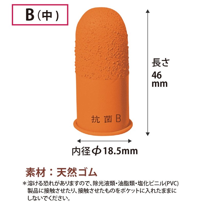 プラス 指サック 抗菌B 中 50個箱 KM-202H 35-965