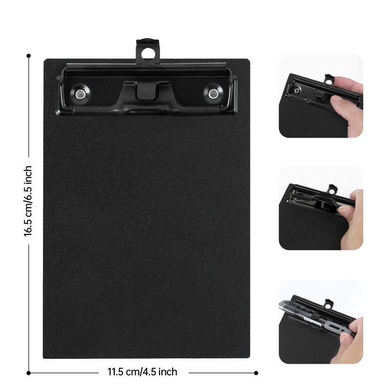 FRETONBA Mini Clipboard 4x6 Inch with Pen Holder, 2 Pack