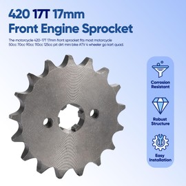 CQSPMOTO 420-17T 17mm Motorcycle Front Engine Sprocket Replacement for 50cc 70cc 90cc 110cc 125cc 140cc 160cc Lifan Loncin Lifan Zongshen Roketa Coolster Sunl Dirt Bike Chinese ATVs Go Kart Sprocket