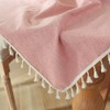 meioro Rectangular Tablecloth, Solid Colour Table Linen, Tassel Tablecloths, Cotton