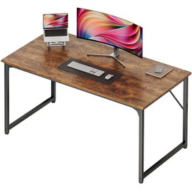 PRAISUN 47 Inch Computer Desk with 24 Inch Deeper Desktop, Gaming Office Writing Work Desk for Home Office, Study, Bedroom, Work from Home, Metal Frame, Rustic Brown