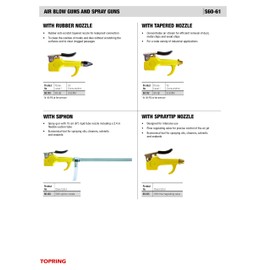 TOPRING 60.210 Compact Air Compressor Blow Gun Part: Brass Rubber Tip. Pack of 5 Series 60