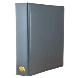 Ursae Minoris Estate Library Deluxe 4 Q-Ring Large Format Binder for Coins, Trading Cards, Stamps, Currency, Bank Notes, Documents, and Other Collectibles - Dark Gray with Black Slipcase