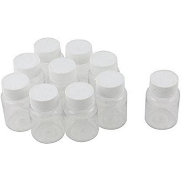 12PCS 30ml 1oz Empty Potable Plastic Clear Powder Chemical Container Bottles Holder for Solid Liquid Sample Water Storage Case Box