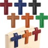 Skyygemm 6 Pcs Christian Magnetic Bookmarks Cross Leather Magnetic Bookmarks