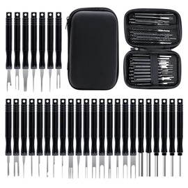 Qobobo Terminal Removal Removal Tool Car Release Tool Set, Terminal Removal Tool Kit, Car Cable Plug Removal Tool Pin Extractor Repair for Most Connection Terminals, Pack of 30