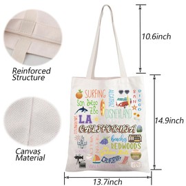 FOTAP California State Gift Golden State Travel Tote Bag California Lover Gift California Vacation Trip Shopping Bag, California UK 2, 14.56INCHES