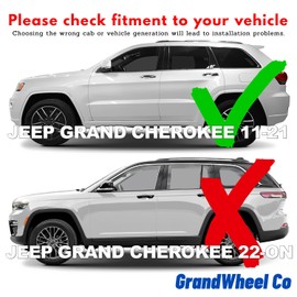 Window Deflectors Smoke Tinted Tape-On Side Window Vent Visor Deflectors Rain Guards Compatible with Jeep Grand Cherokee 2011-2021 - 6 pcs. GW0944