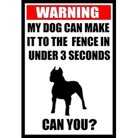 Funny Warning Beware of Dog Pit Bull Sign White 13x19 Poster