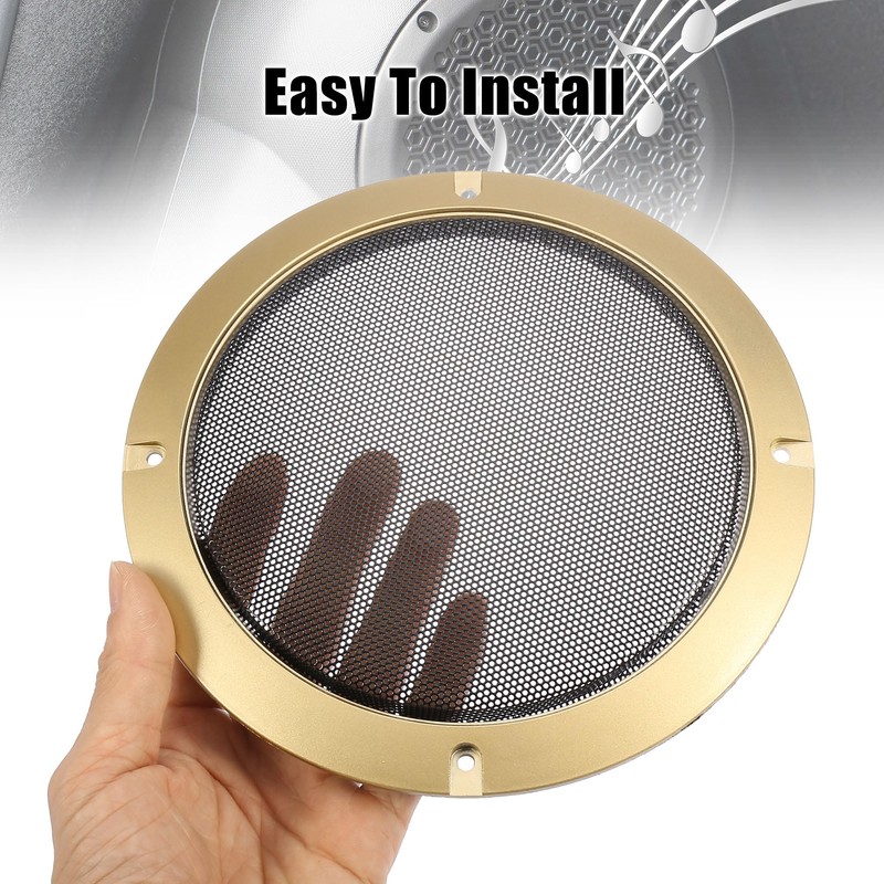 X AUTOHAUX 6.5'' Gold Tone Car Audio Speaker Cover Mesh