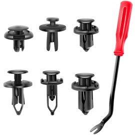 TOTMOX 120pcs Car Bumper Retainer Rivet Clips Set with Removal Tool, Quick Remove Car Retainer Expansion Screws Replacement Kit