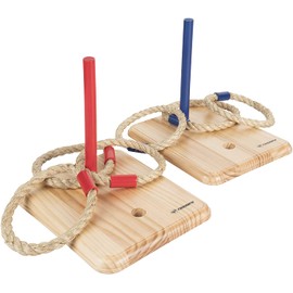 Triumph Premium Wooden Quoit Set - Includes 2 Targets and 6 Sisal Rope Rings
