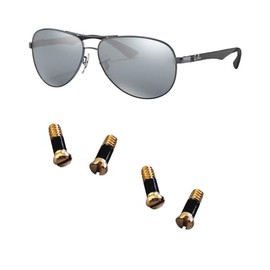 Replacement Silver Screws for Aviator RB8313 8301 88307 8303 Sunglasses Repair Kit (Set of 4),Screwdriver (Golden)
